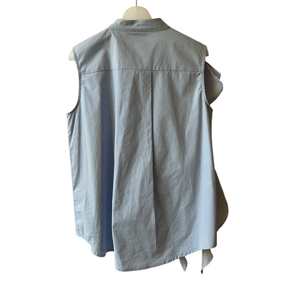 ZERO DEGREE CELSIUS RUFFLE SLEEVELESS SHIRT FEMININE PLAYFUL ELEGANT STATEMENT - Picture 5 of 10
